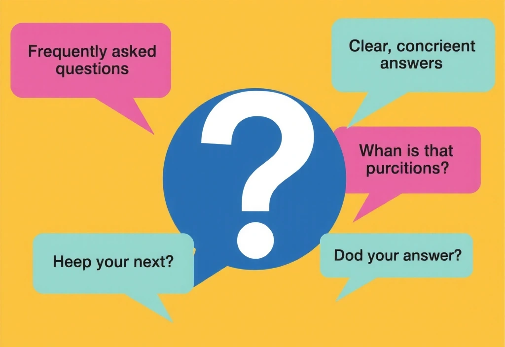 A stylized graphic of a question mark and speech bubbles, representing frequently asked questions and clear answers.